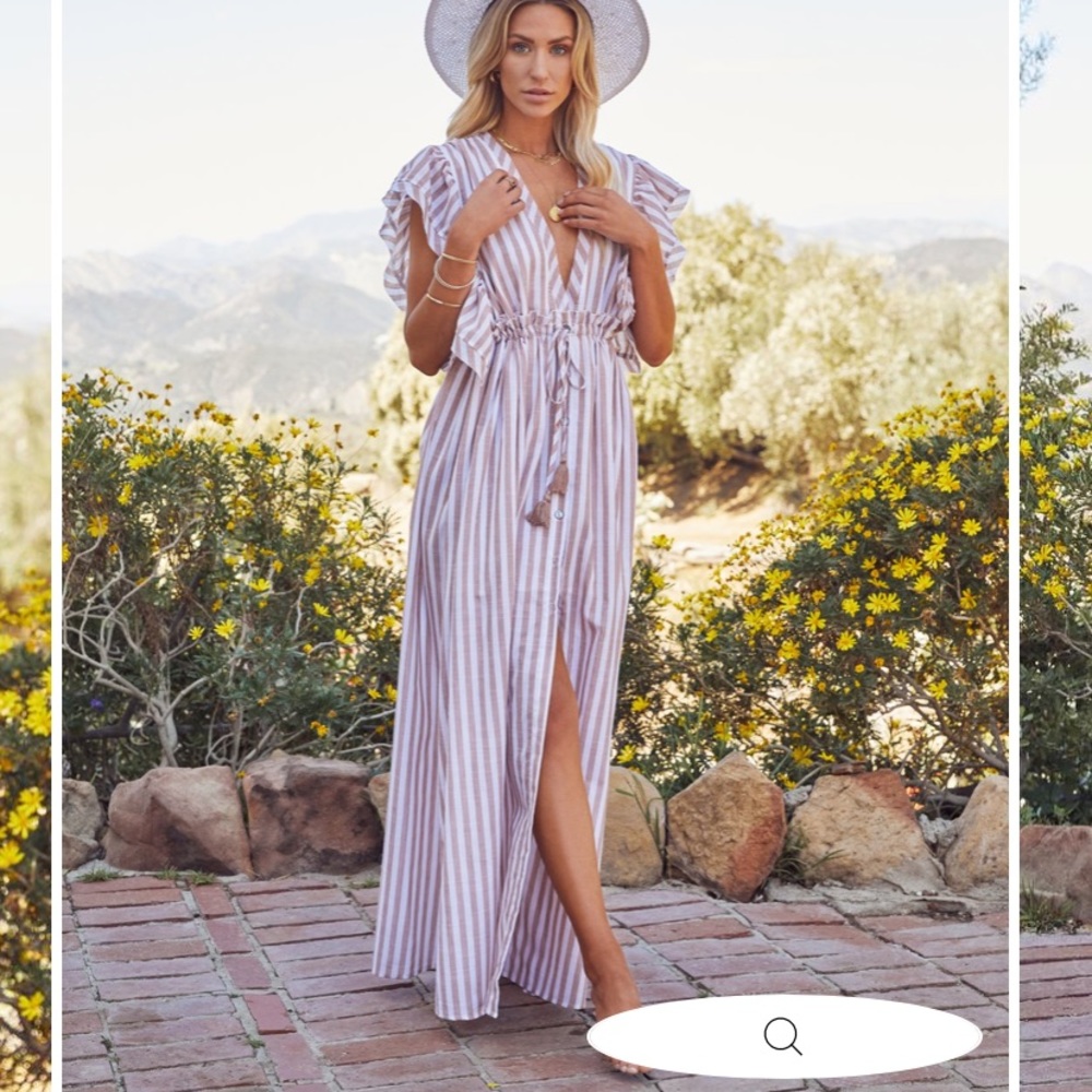 Vici Striped Plunge Maxi